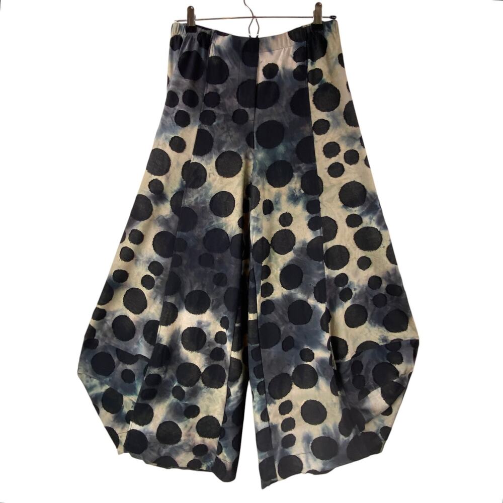 Alembika Art To Wear Lantern Pants Size Small Boho Black Tan Artsy